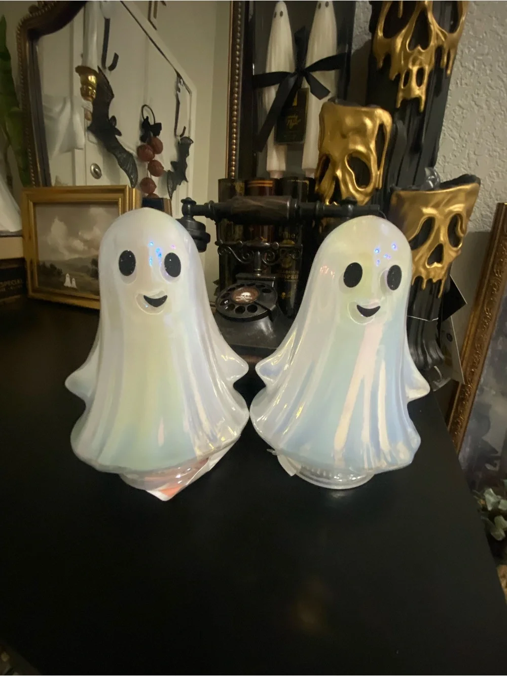 Iridescent White Ghost Ceramic Accent Figurines - Brand: